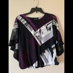 Alfani 3/4 flutter sleeve blouse Size PM